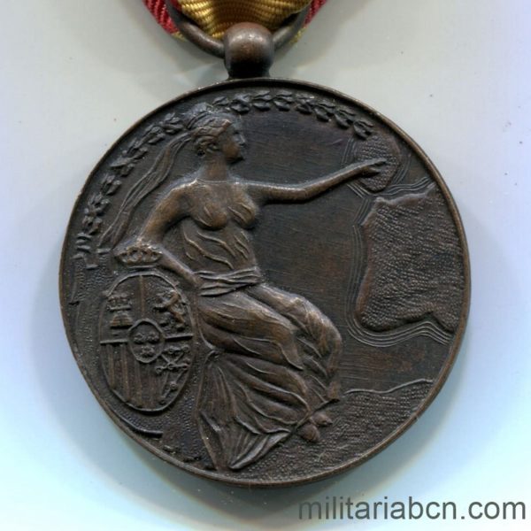 Militaria Barcelona Medalla de España y África 1912.  reverso