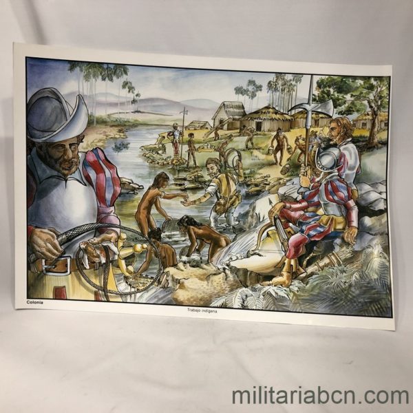 Militaria Barcelona  Cuba.  Cartel.  Trabajo indígena.    335 x 475 mm