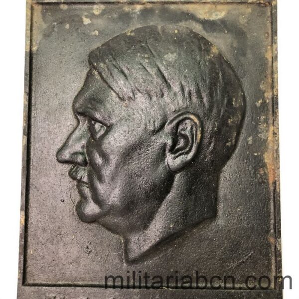 Germany III Reich. Hitler plate in iron. Up