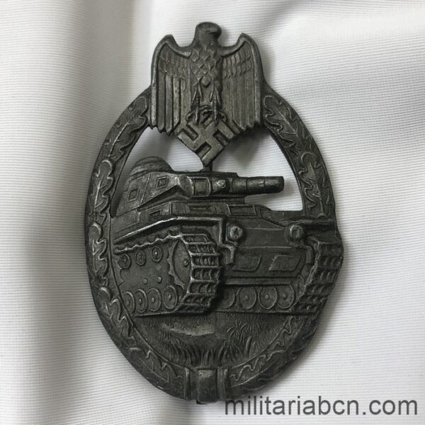 Germany III Reich. Panzer Troops Assault Badge. Bronze version. Hollow. Panzerkampfabzeichen in Bronze