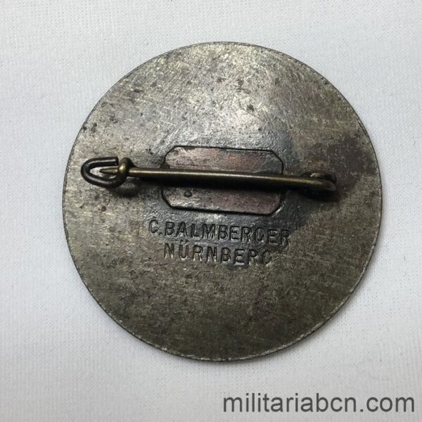 Germany III Reich. 1934 Reichsparteitag badge. Day of the NSDAP. With manufacturer marking C. Balmberger Nürnberg. back