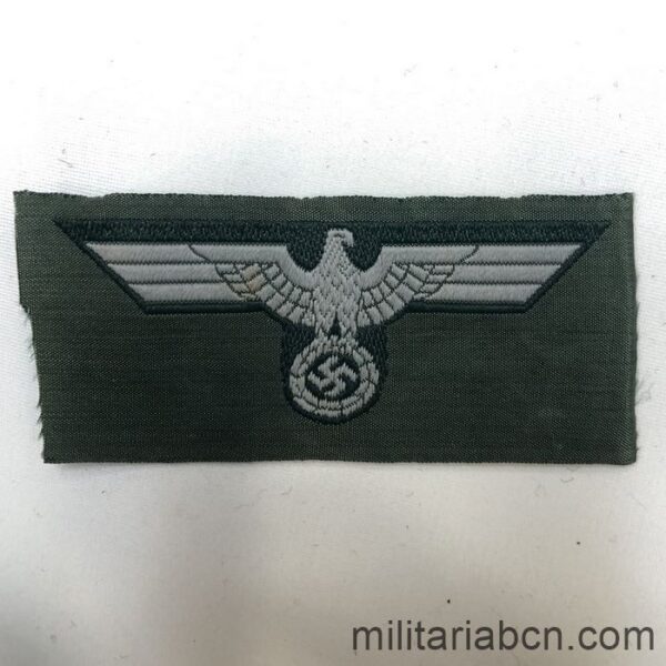 Alemania III Reich. Águila de gorra de la Wehrmacht de tropa. Bordado Bevo