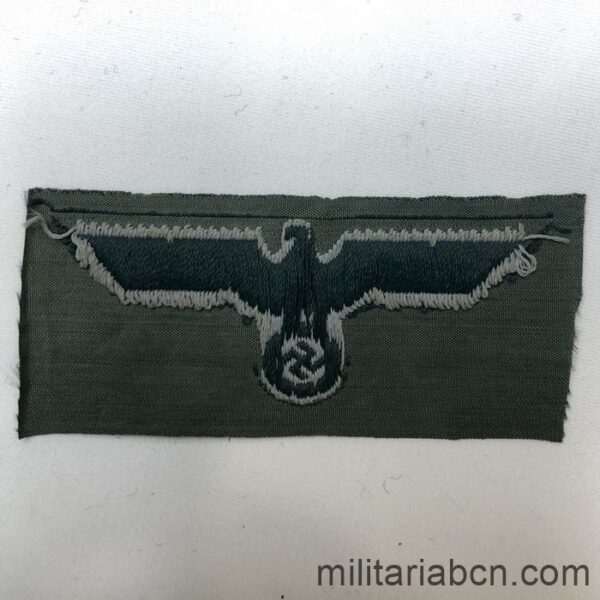 Alemania III Reich. Águila de gorra de la Wehrmacht de tropa. Bordado Bevo reverso