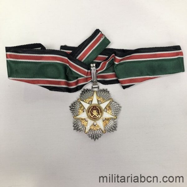 Jordan. Al-Hussein Order of Military Merit. Second Class or Grand Officer. Wisam al-Istahaqaq al-Askari al-Husayniya Arthus Bertrand Paris. Neck badge ribbon