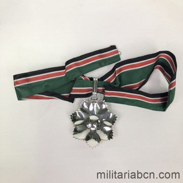 Jordan. Al-Hussein Order of Military Merit. Second Class or Grand Officer. Wisam al-Istahaqaq al-Askari al-Husayniya Arthus Bertrand Paris. Neck badge ribbon backside