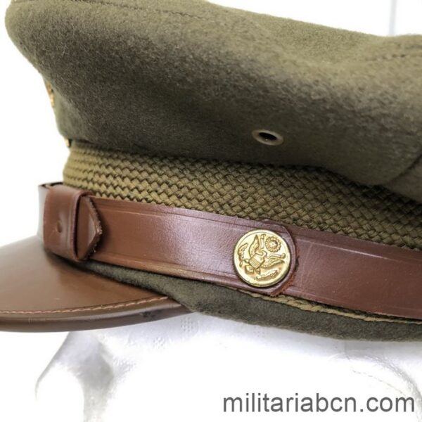U.S. Army Officer's visor cap. Second World War. WW2. Complete, size 7 1/8.  button