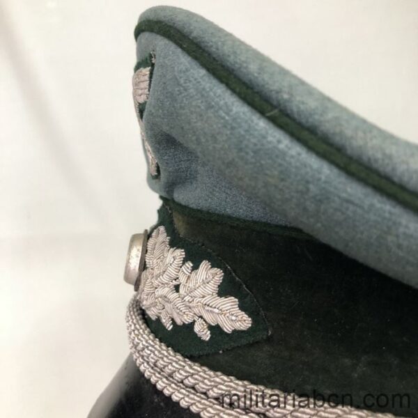 Germany III Reich. Officer's visor cap of the Heer Landfordtmeister. Forest Guards of the Heer. left detail