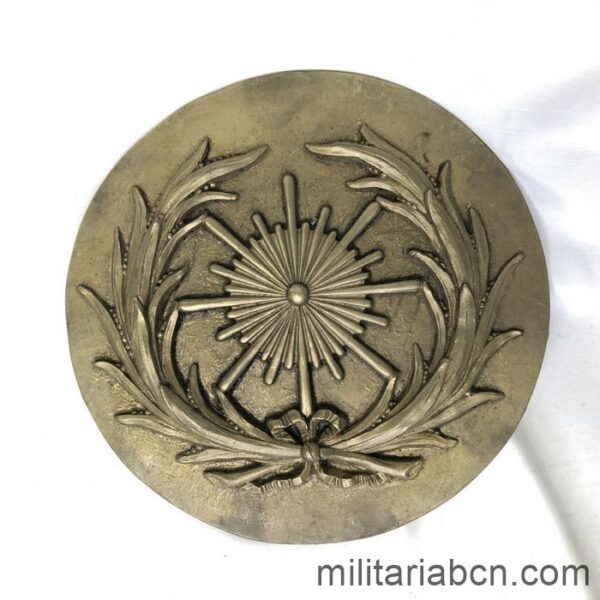 España. Placa de bronce con el escudo de Intendencia.  Época Alfonso XIII y Segunda República