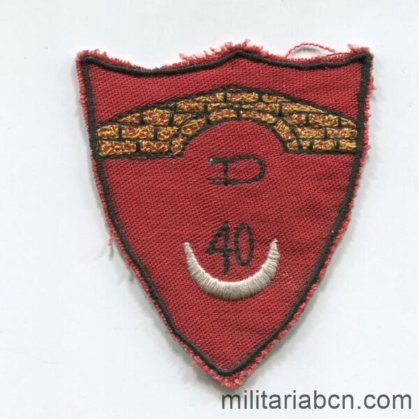 España. Insignia de brazo de Oficial de la División 40 del Cuerpo de Ejército Marroquí.  Guerra Civil Española.  Ejército Nacional.