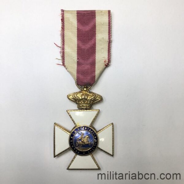 España. Cruz de la Orden de San Hermenegildo a la Constancia Militar. Época de Franco.  cinta