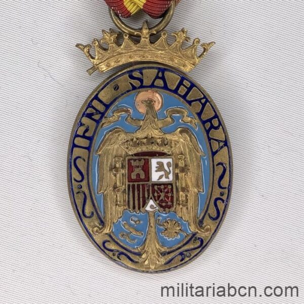 España. Medalla de Oficial de la Guerra Ifni Sahara 1958. Primer modelo. reverso