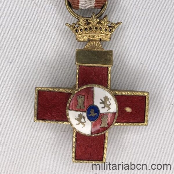 España. Cruz al Mérito Militar distintivo rojo. Época Civil.