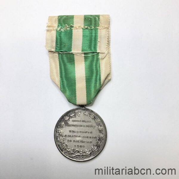 Italia. Medalla del Terremoto de 1908 en Calabria y Sicilia. cinta
