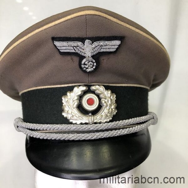 Alemania III Reich. Gorra de plato Tropical de Oficial de Infantería de la Wehrmacht.