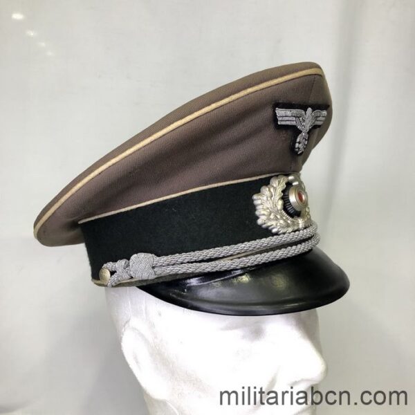Germany III Reich. Wehrmacht Infantry Officer Tropical visor Cap. Very rare Wehrmacht Officer Tropical Cap. Marked Ersklassig, manufactured by Clemens Wagner.