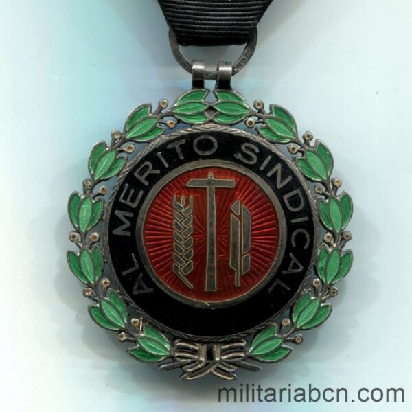 Medalla al Mérito Sindical. Distintivo negro. Primer modelo