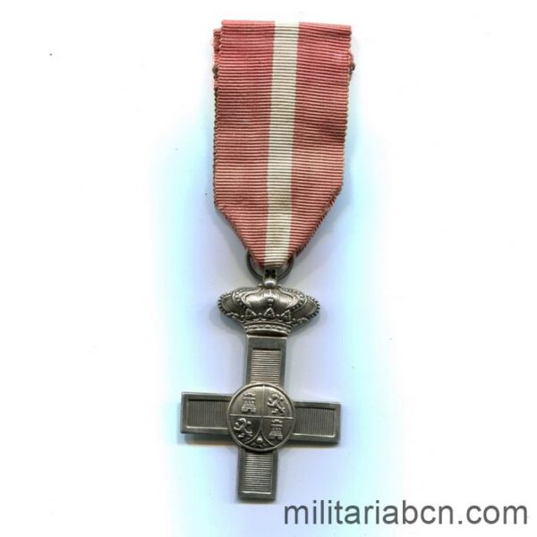 Cruz al Mérito Militar Distintivo Rojo. Época Gobierno Provisional 1868-1871.  reverso