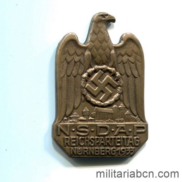 Alemania III Reich. Insignia del NSDAP Reichsparteitag de Nürnberg de 1933.
