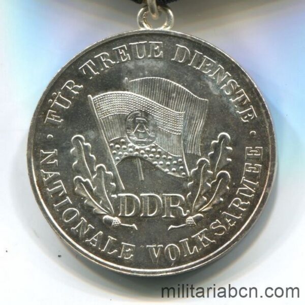 DDR. Medal For Faithful Service in the National People’s Army NVA. Siver version. 100 years. Medaille für treue Dienste in der Nationalen Volksarmee.