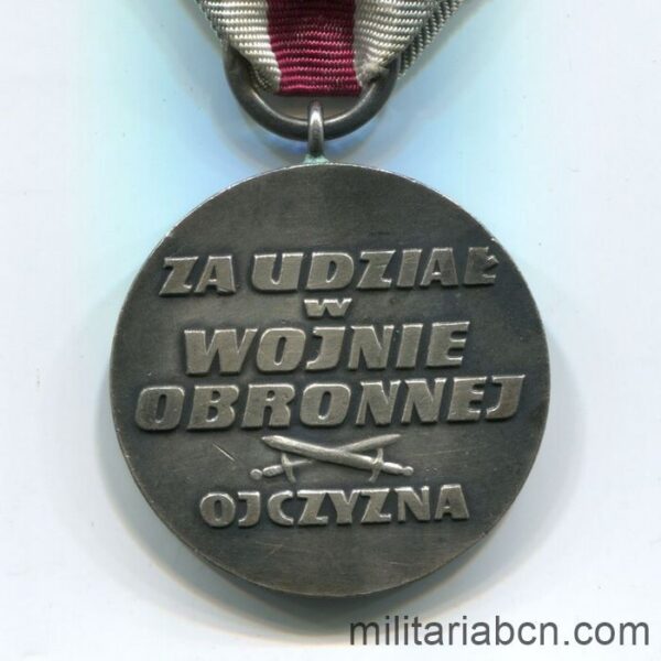 Poland. Medal for Participation in the Defensive War of 1939. reverse