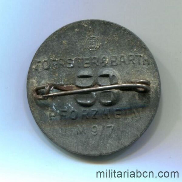 Germany III Reich. Ring of Sacrifice of Alsace badge. Opferring Elsass. World War II badge. Zinc. Marked reverse