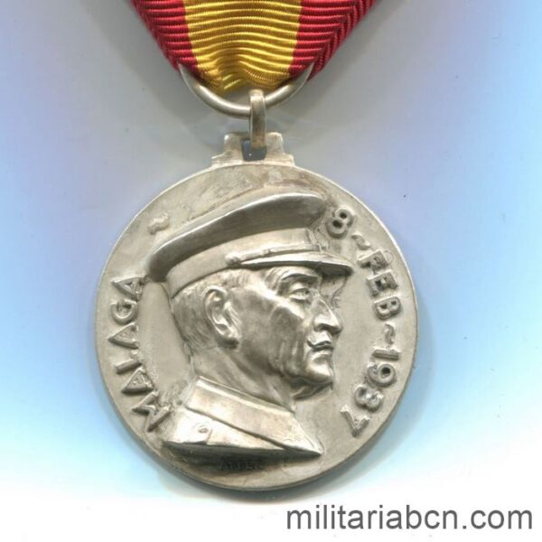 Medalla Italiana de la Toma de Málaga. Medalla de la Guerra Civil Española. 8 de febrero de 1937.