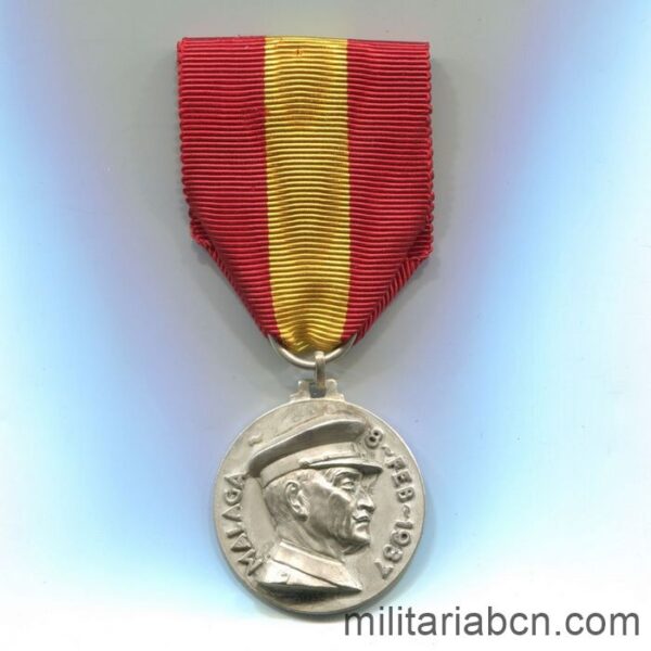 Medalla Italiana de la Toma de Málaga. Medalla de la Guerra Civil Española. 8 de febrero de 1937. cinta