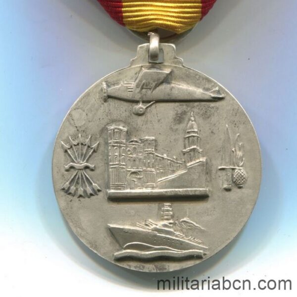Medalla Italiana de la Toma de Málaga. Medalla de la Guerra Civil Española. 8 de febrero de 1937.  reverso
