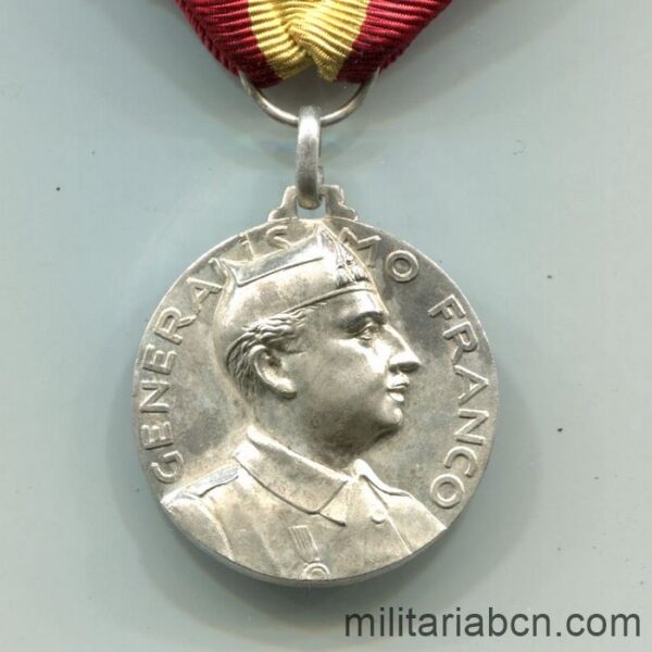Medalla Italiana con el rostro de Franco. Medalla de la Guerra Civil Española.