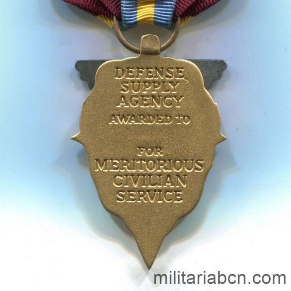 USA. Meritorious Civilian Service Award. Awarded by the Defense Supply Agency reverse