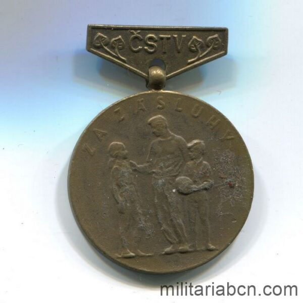 Czechoslovak Socialist Republic. Medal of the ČSTV Czechoslovak Association for Physical Education. Československý svaz tělesné výchovy. Bronze version.
