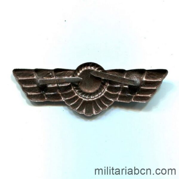 Insignia de cuello del Ejército del Aire o Aviación. II República y Guerra Civil. 41 x 14 mm. reverso
