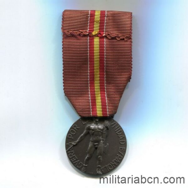 Medalla Italiana de los Voluntarios en la Guerra de España. 1936-1939. Medaglia per i Volontari della Campagna di Spagna. reverso cinta