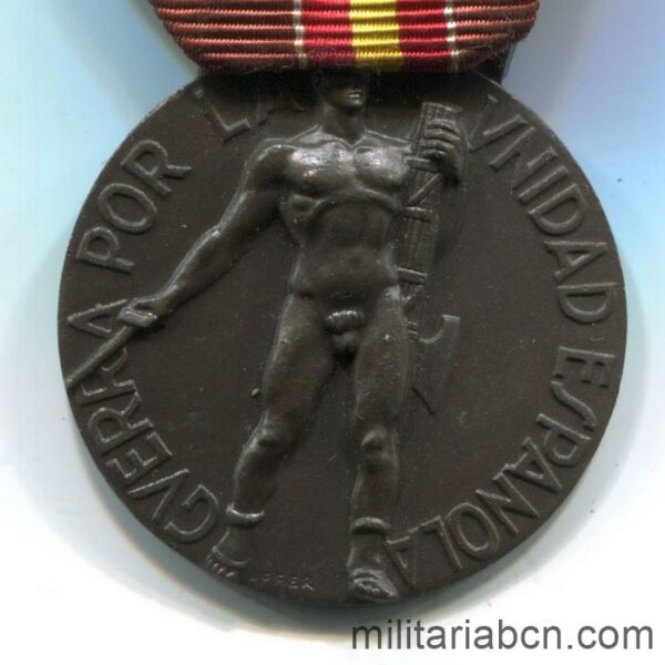 Medalla Italiana de los Voluntarios en la Guerra de España. 1936-1939. Medaglia per i Volontari della Campagna di Spagna. reverso