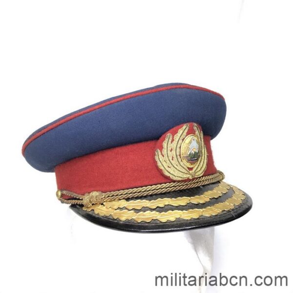República Socialista de Rumanía. Gorra de plato. Infantería. General. Gorra rumana.
