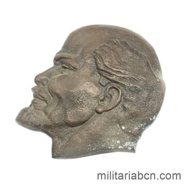 USSR Soviet Union. Bronze alloy plate with the face of Lenin.