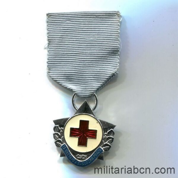 República Socialista de Checoslovaquia.  Medalla por el Sacrificio y al Mérito en el Trabajo de la Cruz Roja Checoslovaca.