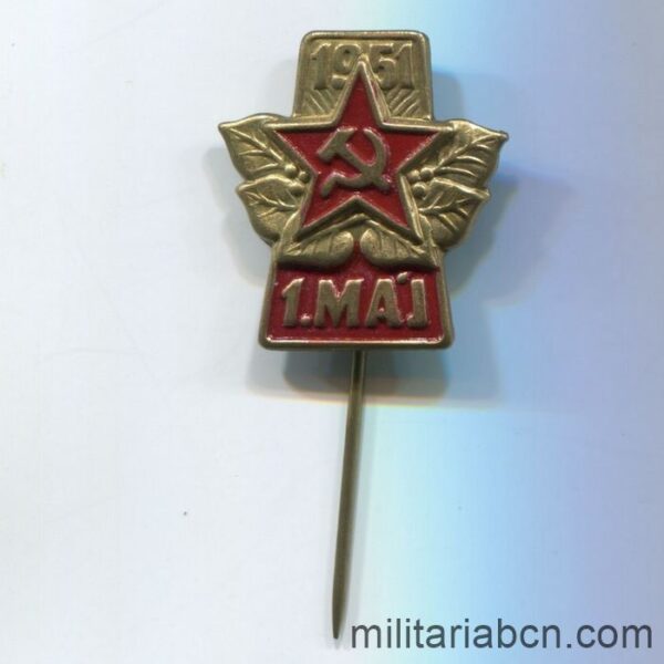 Czechoslovak Socialist Republic. May 1 Lapel pin, 1951. Czech badge