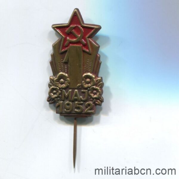 Czechoslovak Socialist Republic. May 1 Lapel pin  1, 1952. Czech badge