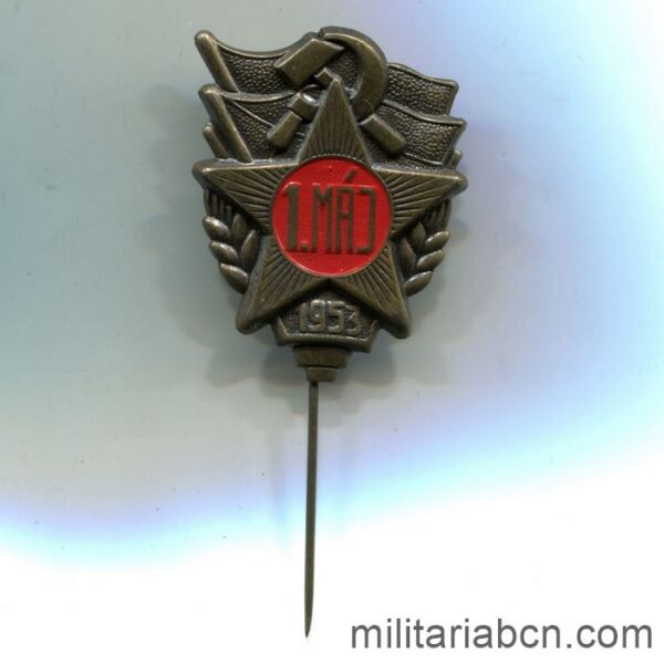 Czechoslovak Socialist Republic. Lapel pin from May 1, 1953.