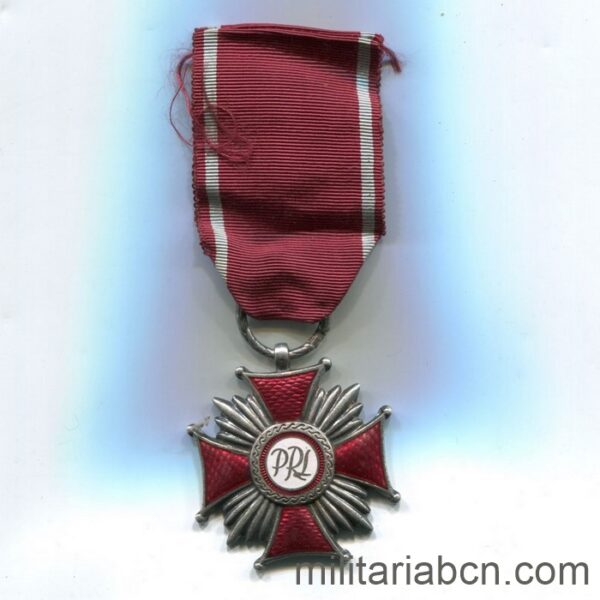 República Popular de Polonia. Cruz al Mérito. Versión plata. Srebrny Krzyż Zasługi.