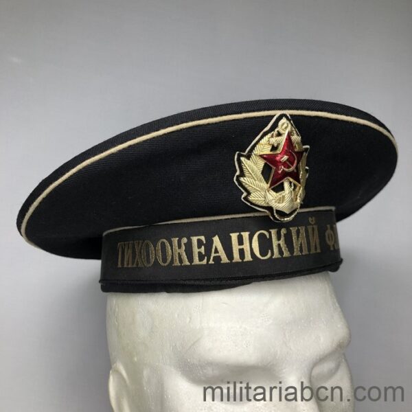 USSR Soviet Union. Sailor cap of the Pacific Fleet. Тихоокеанский флот.
