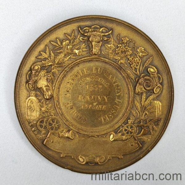 France. Medal of the Comice Agricole du Canton d'Ussel. Awarded to Antoine Bauvy in 1905.