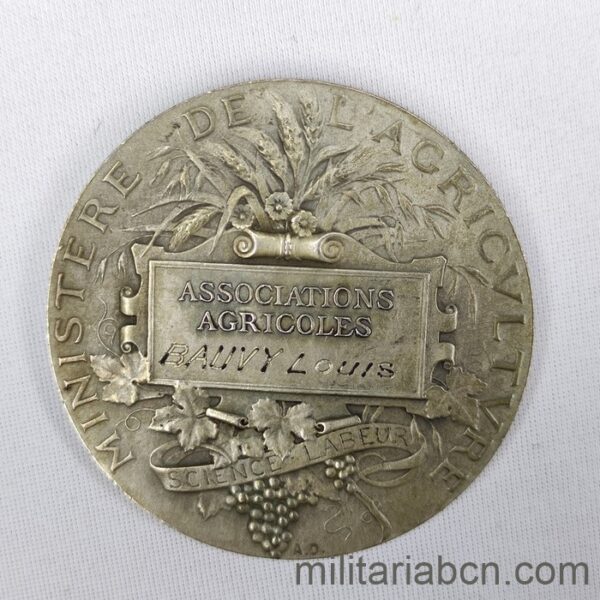 France. Reward medal of the Ministère de l'Agriculture. Associations Agricoles.