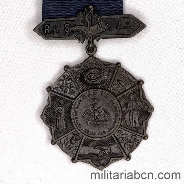 Italia. Masonería. Medalla Masónica del Grado 33 de la Gran Loggia Madre C.A.M.E.A.