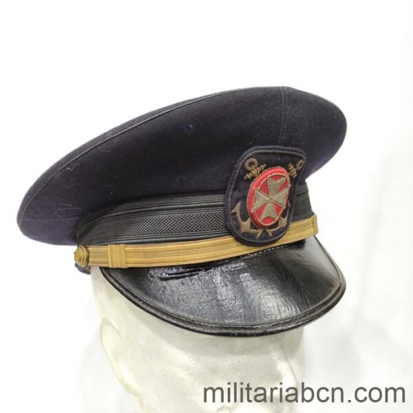 España. Gorra de Sanidad de la Marina Mercante española. Gorra española de los años 40.