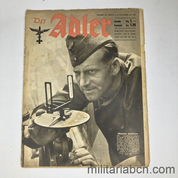 DER ADLER magazine, Luftwaffe publication. Text in Spanish and German. No. 22 November 1943.