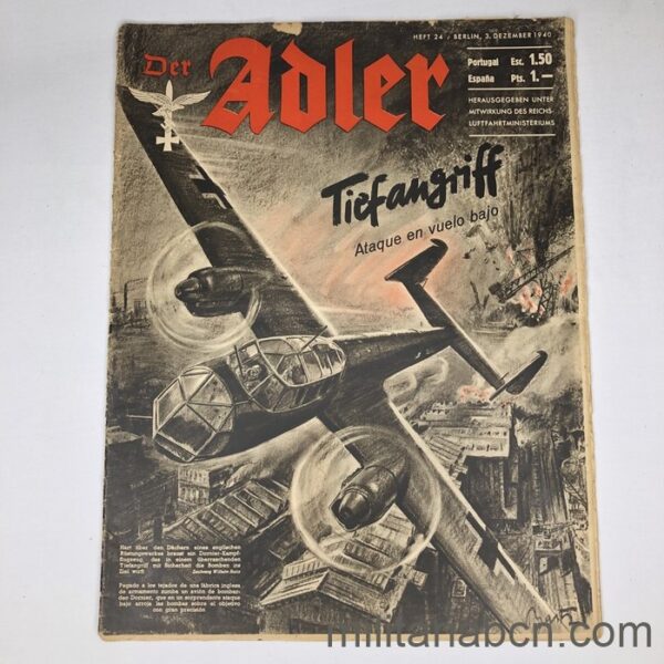 Revista DER ADLER, publicación de la Luftwaffe. Texto en español