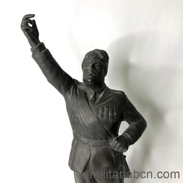 Fascist Italy. Figure of Benito Mussolini, Duce of Italy in bronze