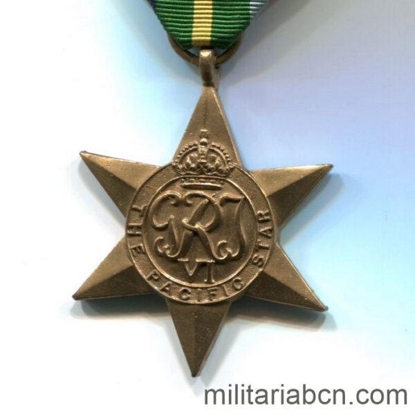 Reino Unido. The Pacific Star. Medalla de la Segunda Guerra Mundial